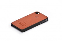 Накладка для iPhone 4 и iPhone 4s коричневая с кожаной вставкой 