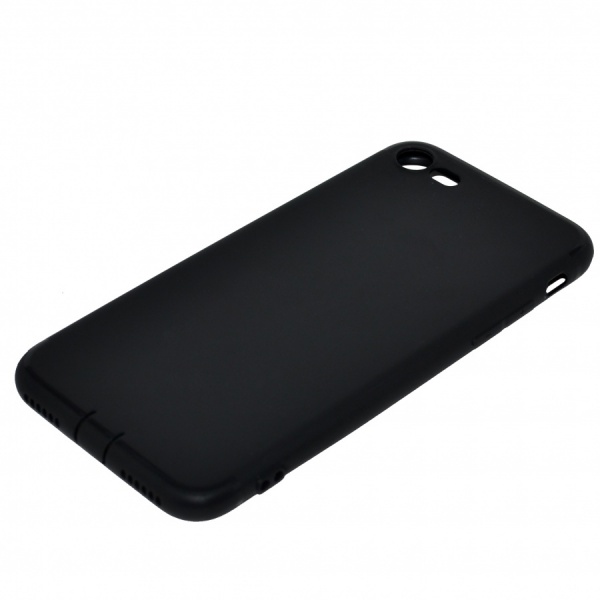Силиконовый чехол для iPhone 7 чёрный с заглушками