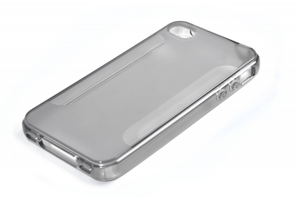 Силиконовый чехол для iPhone 4 и iPhone 4s прозрачный серый