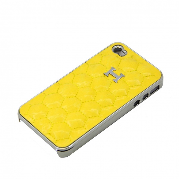 Пластиковый чехол для iPhone 4 и iPhone 4s Hermes желтый