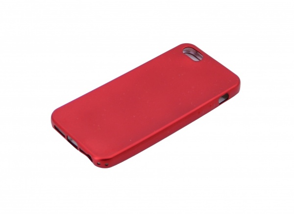 Силиконовый чехол для iPhone 5 и iPhone 5s красный металлик