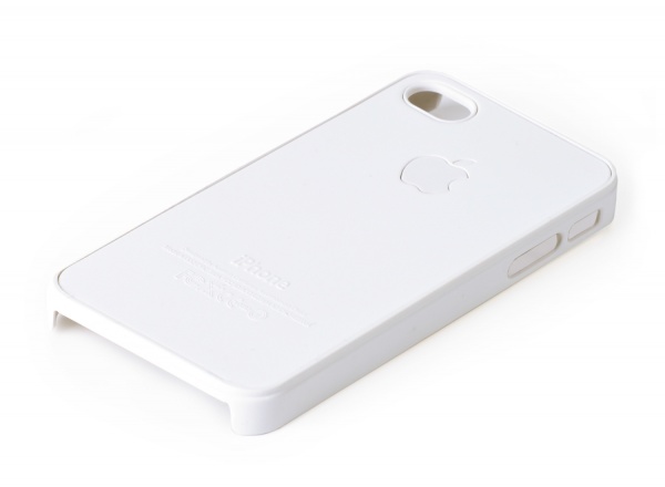 Накладка для iPhone 4 и iPhone 4s белая с белым яблоком