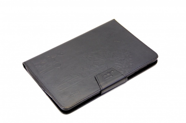 Кожаный чехол-книжка для iPad mini 2/3 черный с рисунком