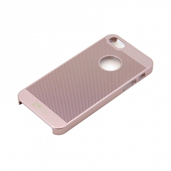 Пластиковый чехол для iPhone 5 и iPhone 5s с перфорацией розовый