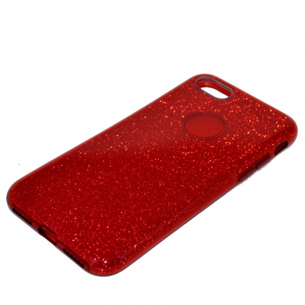 Силиконовый чехол для iPhone 7 красный блестящий