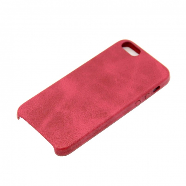 Кожаный чехол для iPhone 5 и iPhone 5s фактура кожи красный
